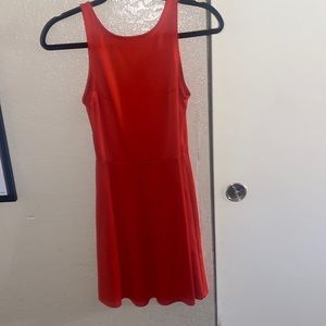 Red flow backless dress